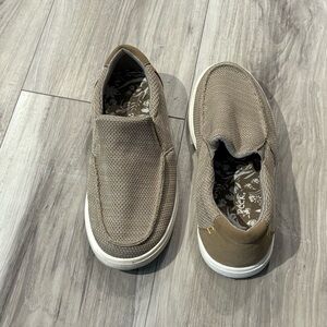 Falls Creek | Young Boys Summer Slip- on Canvas Loafers Tan SZ 2